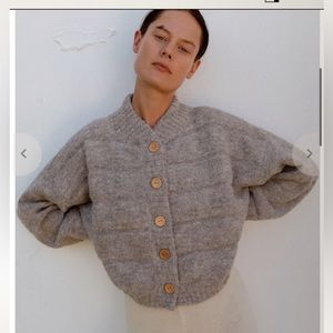 Wol hide alpaca box bomber cardigan